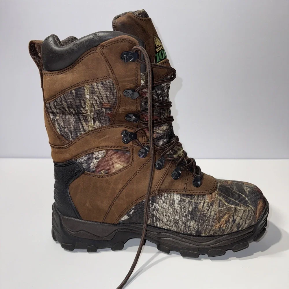 Rocky 1000 Gram Thinsulate Waterproof Hunting Boots Camo Brown Men's Size 11M - Picture 8 of 14
